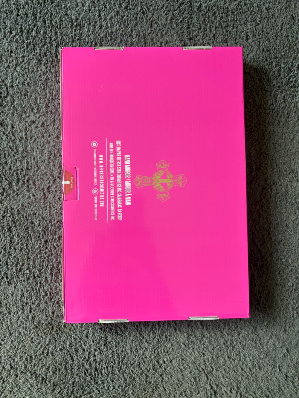 NIB Jeffree Star Pink Religion Pink Chrome Finish Cross Hand Mirro - Picture 4 of 4